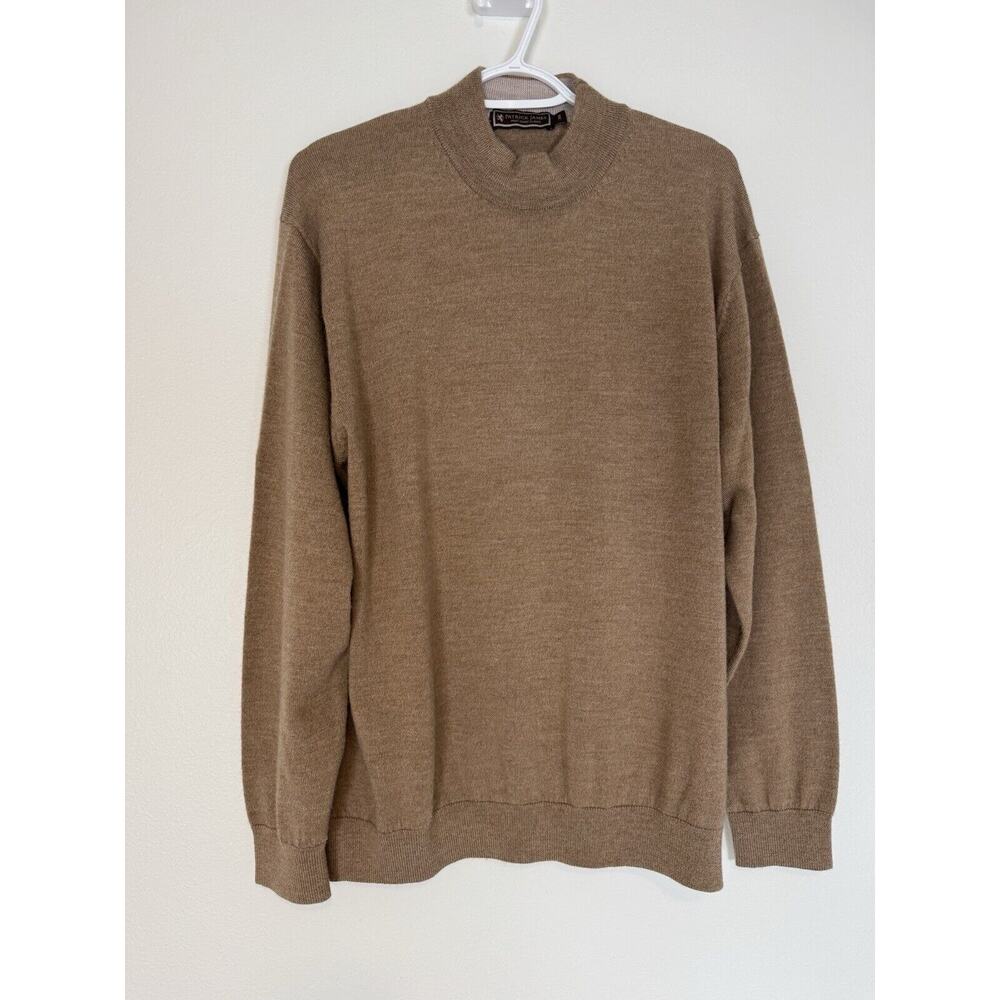Patrick James Classic Sweater Tan Knit 100% Extrafine Merino Wool XXL